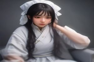 时尚美发造型师在潮流发廊为顾客进行染发烫发造型，色彩鲜艳专业感强